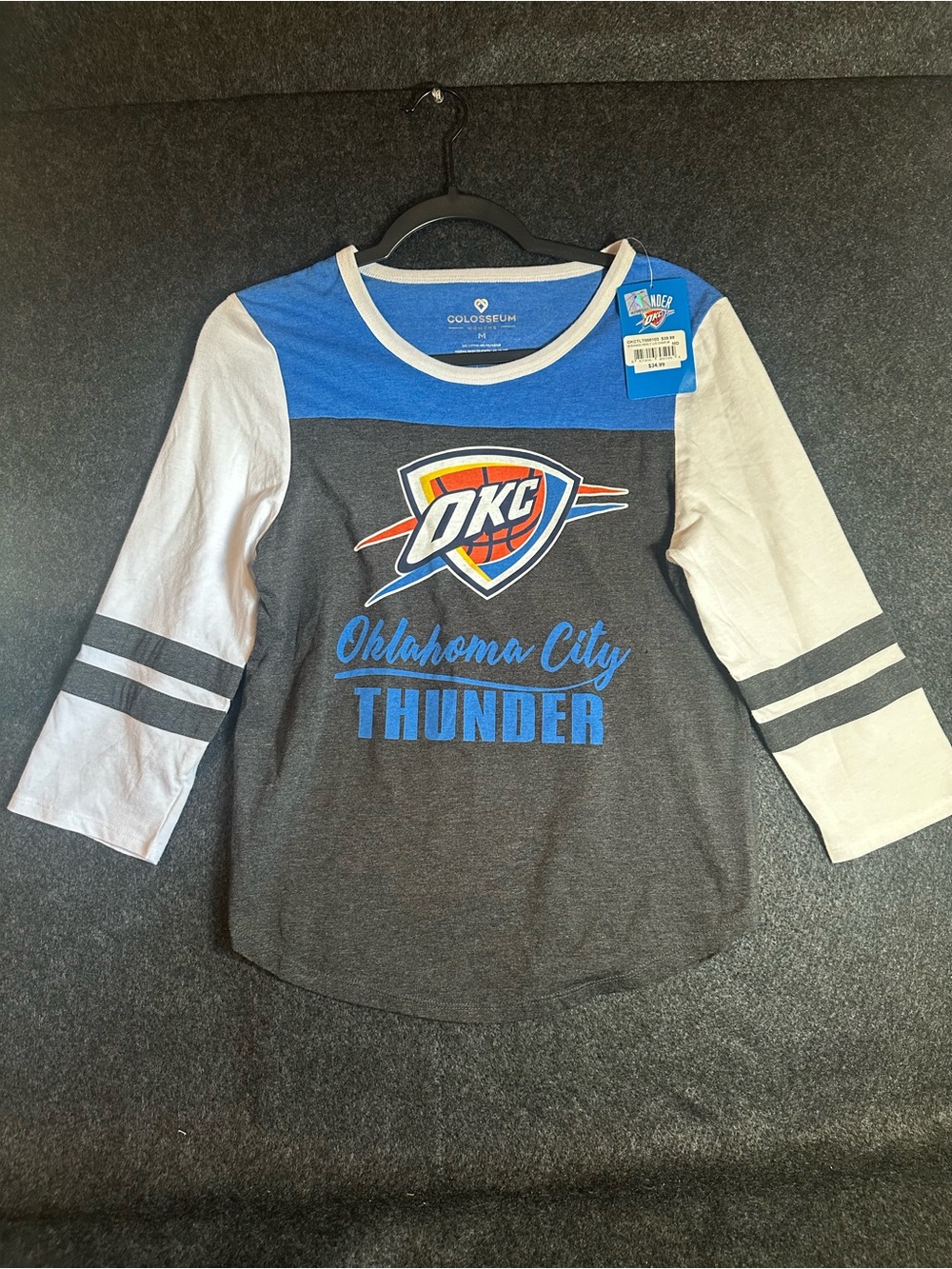 Colosseum Oklahoma City Thunder OKC Long Sleeve Henley T-Shirt Women’s Medium